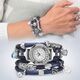 Christina horloge met watch cord set blauw zilver