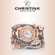 Rosé horloge met zwarte band Christina 300rwbl