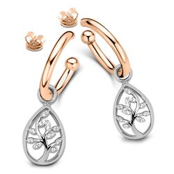 Tubo oorstekers rosé met aanhangers tree of life MY iMenso