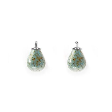 Heide Heinzendorff turquoise matrix aanhangers E75 kleur 49 zilver