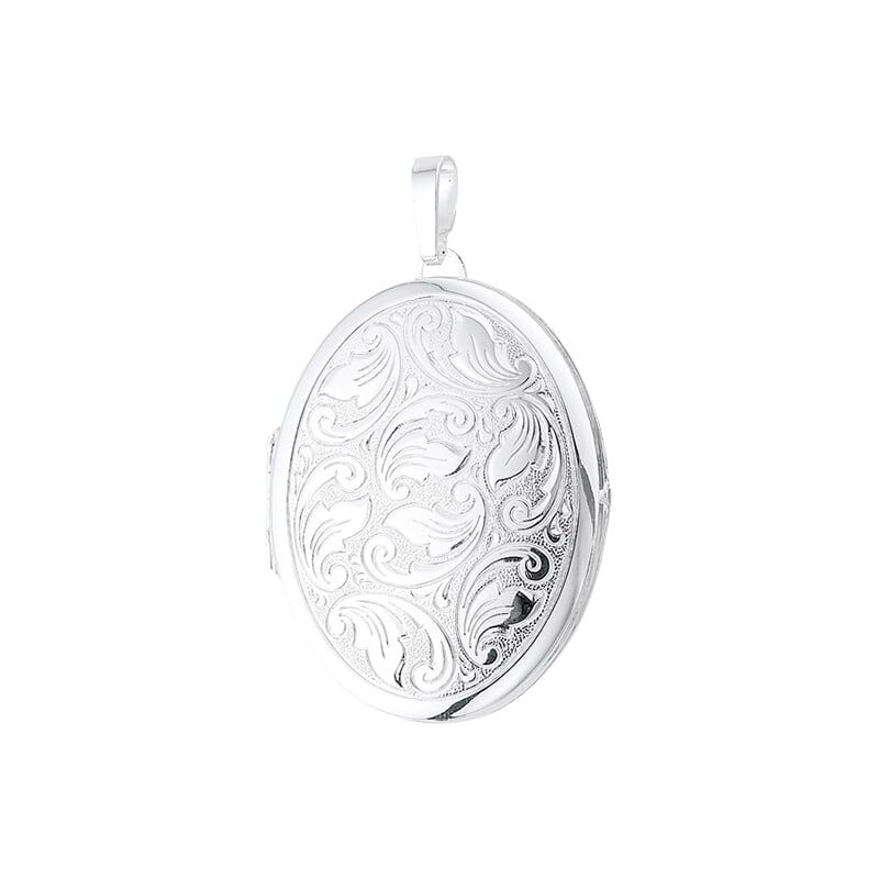 Ovaal zilver medaillon met bloemetjes - Home Collectie Zilver.nl