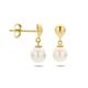 Geelgouden oorstekers met witte parel