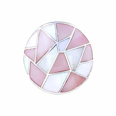 MY iMenso 33 mm Grande insignia mozaiek roze wit
