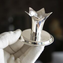 Stel 1e gehalte zilveren kandelaartjes nieuw gemaakt door de zilversmid van Zilver.nl