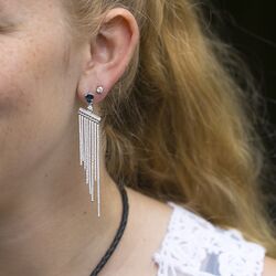 Zilveren oorstekers met topaas en zirkonia