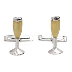 Saturno zilveren manchetknopen champagne glazen klein