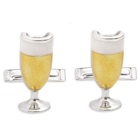 Saturno zilveren manchetknopen champagne glazen groot