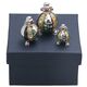 Saturno zilveren clowns set van 3, een vrolijk stel mooi gemaakt met emaille