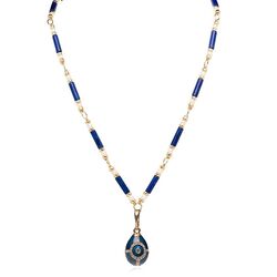 Tatiana Fabergé set lapis lazuli met charms ei blauw en zirkoon
