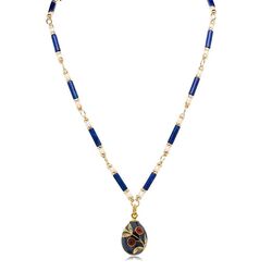 Tsars Collection set collier lapis lazuli met ei blauw rood