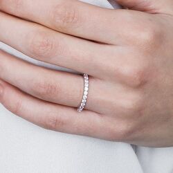 Zinzi Half Alliancering Roze Zirkonia Zir827r