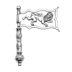 Zilveren rammelaar leeuw