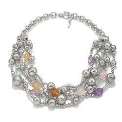 Giovanni Raspini Village zilver collier edelstenen 59 cm 9974