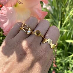 Bastian Inverun verguld zilveren ring oranje citrien