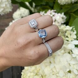 Zilveren ring blauw zirconia Zinzi ZIR978b