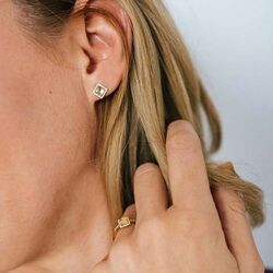 Julie Julsen JJGER0579.CT geelgouden oorstekers citrien en diamanten