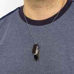 Stalen ketting met 2 dogtags van Fred Bennett, direct graveren