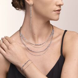 Coeur de Lion armband 5040-30-0720 waterval zilver lichtblauw