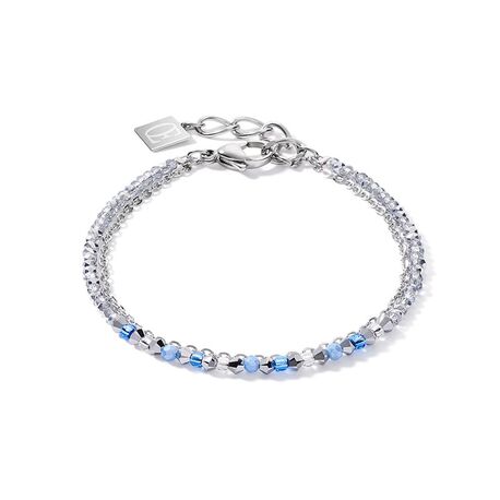 Coeur de Lion armband 5040-30-0720 waterval zilver lichtblauw