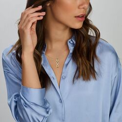 Bicolor paperclip hanger met diamant