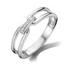 Witgouden paperclip ring met diamantjes