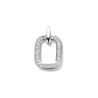 Rechthoekige witgouden hanger met diamant