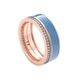 Tsars Collection rosé ring blauw emaille met zirkoon