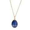 Tsars Collection donker blauwe hanger rosé ROP10RDB