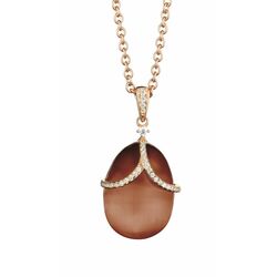 Tsars Collection roséverguld zilveren hanger Olga bruin kristal P1151BR