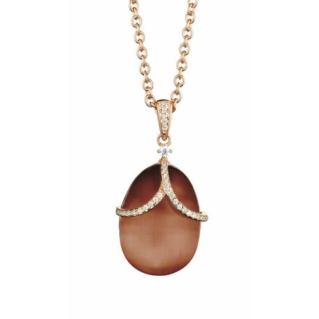 Tatiana Fabergé rosévergulde hanger bruin kristal P1151BR Olga lijn