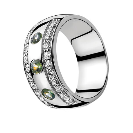 Zilveren ring groen zirconia ZIR550g Zinzi