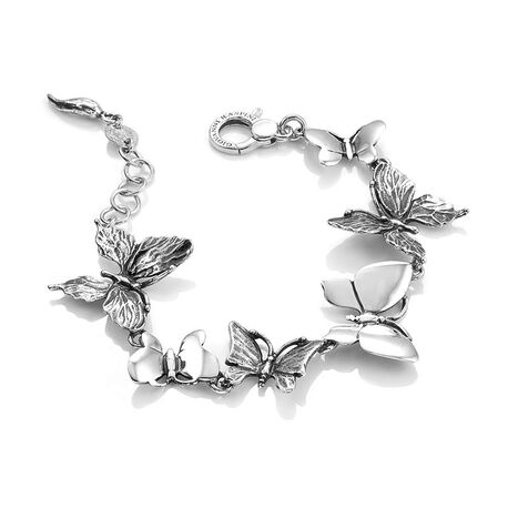 zilveren armband met rondom vlinders