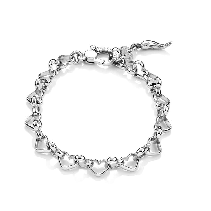 Latijns Worden Ruimteschip Zilveren armband hartjes schakel - Giovanni Raspini - Zilver.nl juwelier