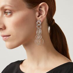 Lange zilveren oorbellen bubbles Raspini 9308