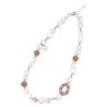Lelune parelcollier maansteen en roze bamboe LGNK333