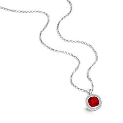 Zilveren collier met Quadrati Lipstick Red van MY iMenso