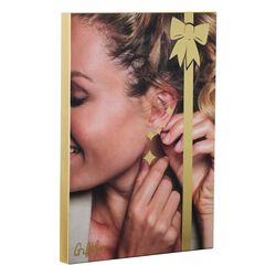 Giftbox kalender voor 6 dagen een verguld zilveren oorbel cadeau