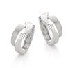 Glanzend matte zilveren oorringen bezet met zirkonia