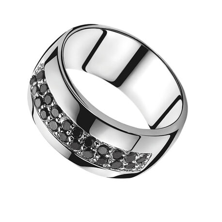 Zilveren ring zwart zirconia ZINZI ZIR551z