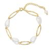 Spark vergulde Biseri armband witte crystal parels