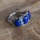 Zilveren ring lapis lazuli en opaal