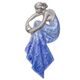 Zilveren broche/hanger vrouw met blauw emaille Art Nouveau stijl Timeless Classcis by GL
