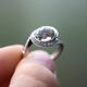 Witgouden diamanten ring met groen amethist