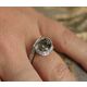 Witgouden diamanten ring met groen amethist