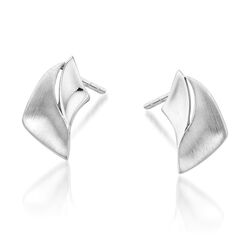 Zilveren elegante oorstekers mat glanzend