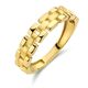 Geelgouden ring met blokken patroon