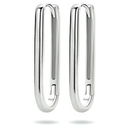Zilveren rechthoekige klapoorringen 24 mm