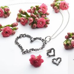 Zilveren sieradenset Perlage Hearts groot Giovanni Raspini