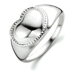 Zilveren ring met hart