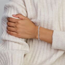 Zilveren armband met koffieboonschakels Hermes schakel 19 cm